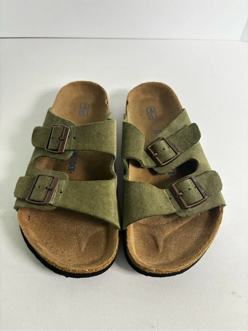 Birkenstock Arizona Suede Leather Sandals Olive Green EU 37 US 6